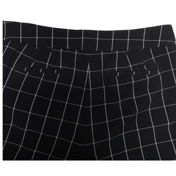 Talbot's Chatham Ankle Pant Black White Windowpane Plaid Size 8 - Picture 5 of 11